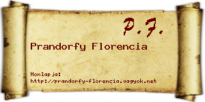 Prandorfy Florencia névjegykártya